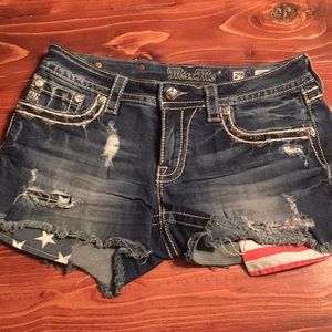 Miss Me Stars and Stripes Denim  Shorts - 29